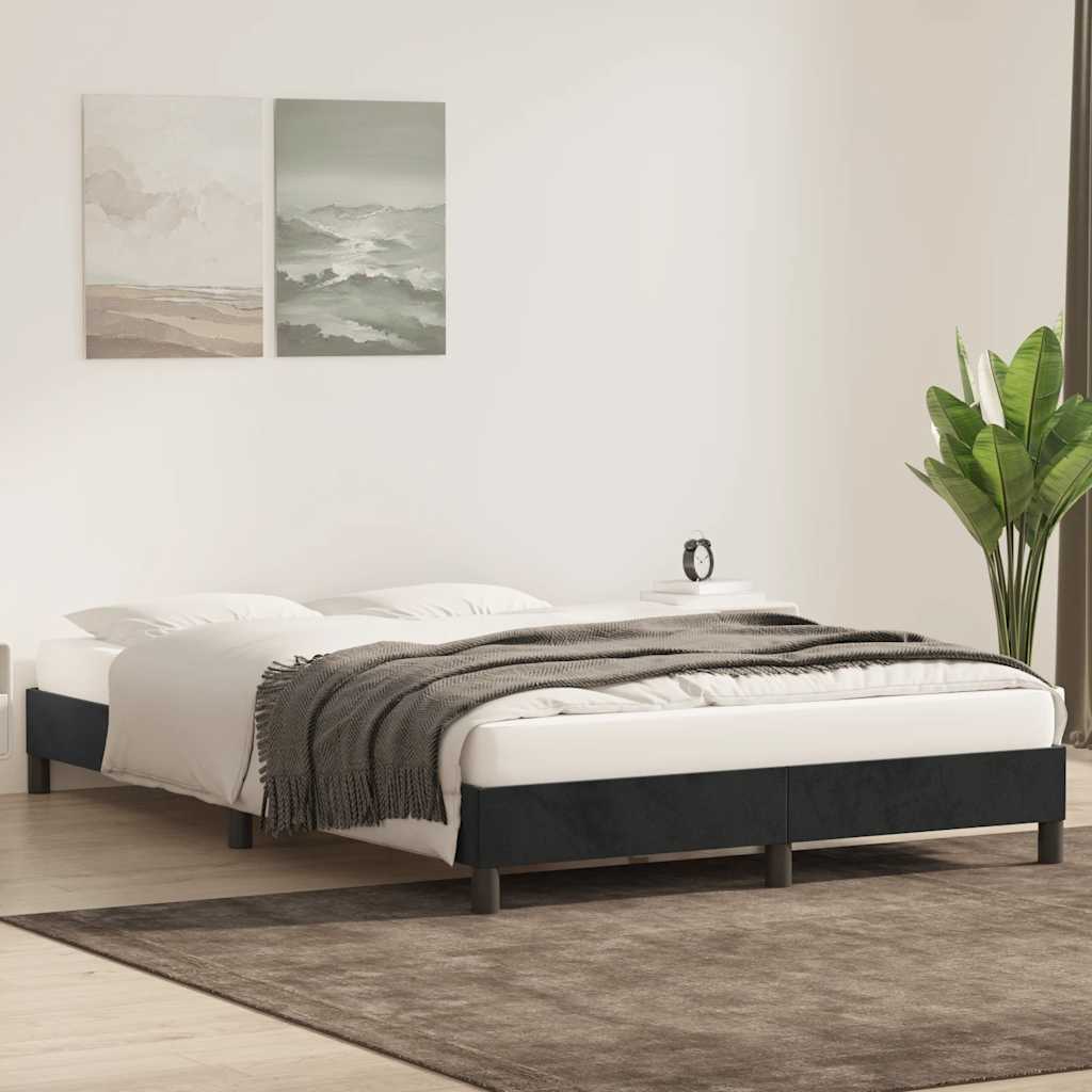 Bedframe zonder matras 140x210 cm fluweel zwart