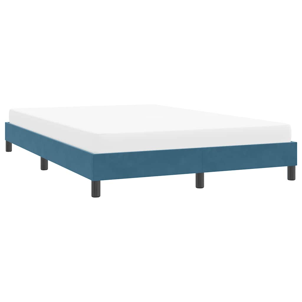 Bedframe zonder matras 140x210 cm fluweel donkerblauw