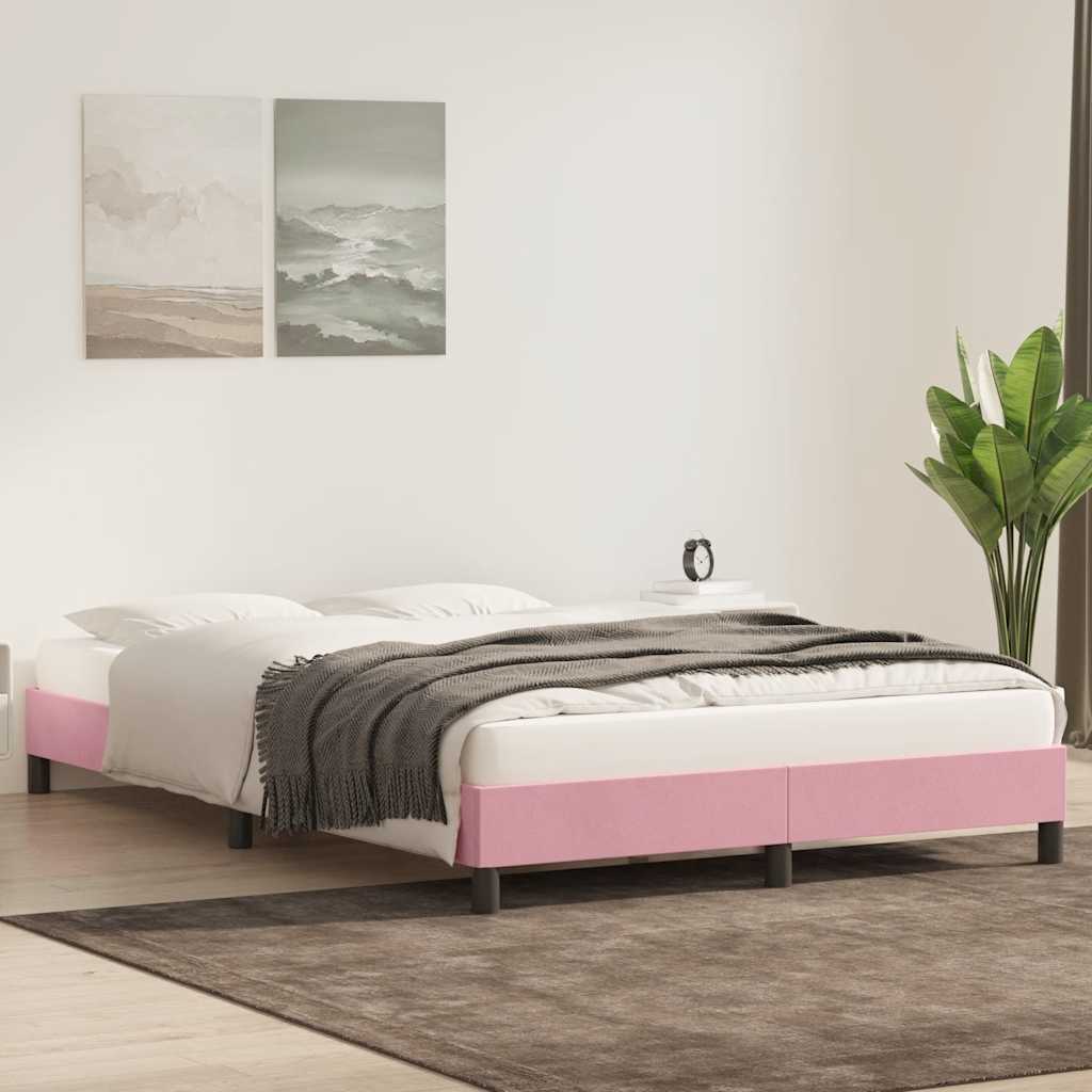 Bedframe zonder matras 140x210 cm fluweel roze