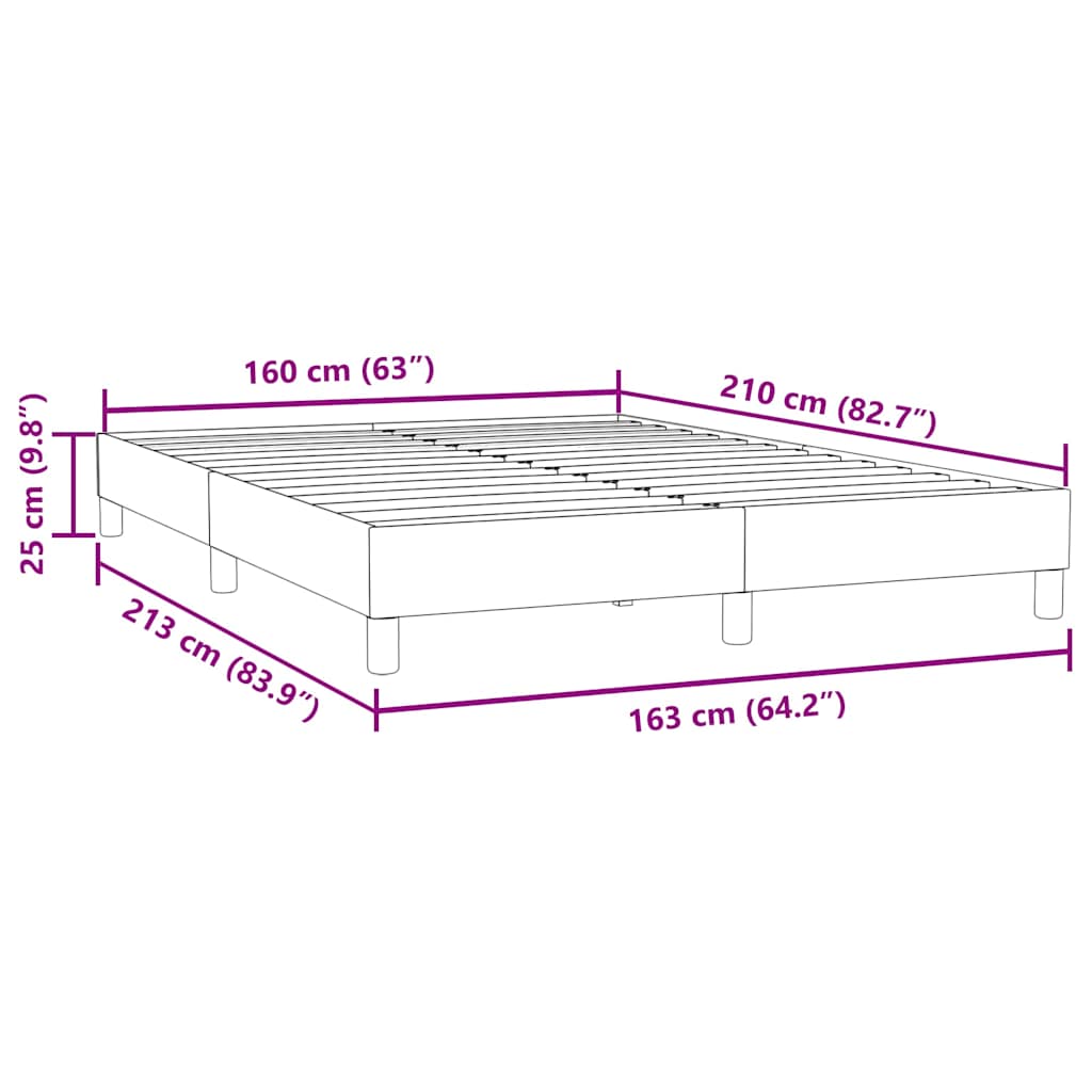 Bedframe zonder matras 160x210 cm fluweel lichtgrijs