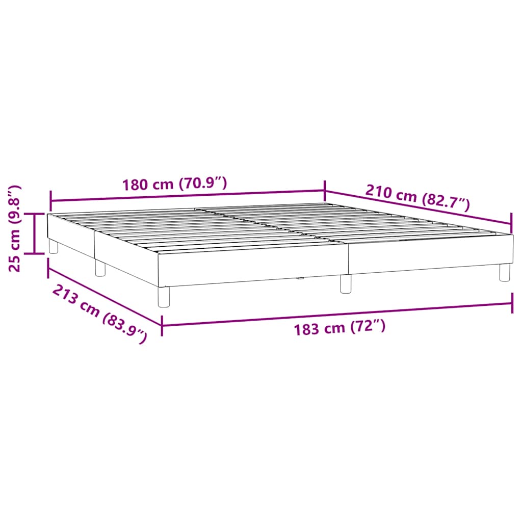 Bedframe zonder matras 180x210 cm fluweel lichtgrijs