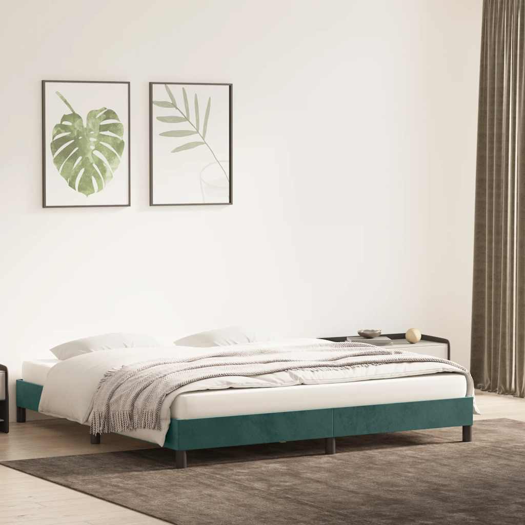 Bedframe zonder matras 180x210 cm fluweel donkergroen