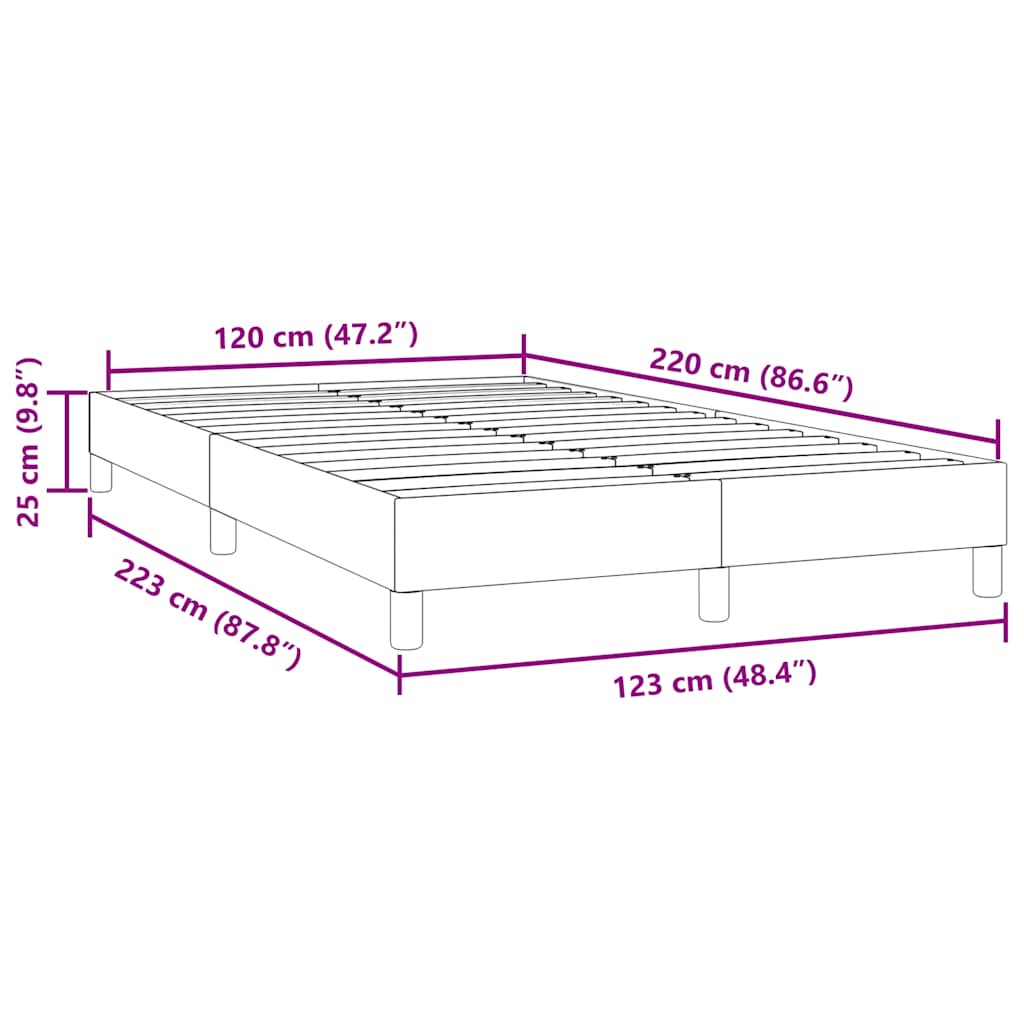 Bedframe zonder matras 120x220 cm fluweel donkergrijs