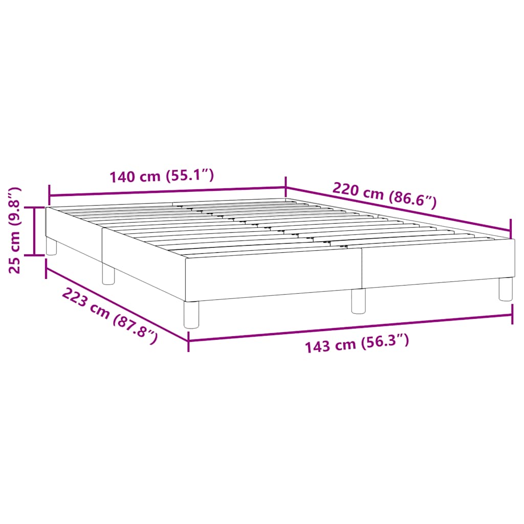 Bedframe zonder matras 140x220 cm fluweel lichtgrijs