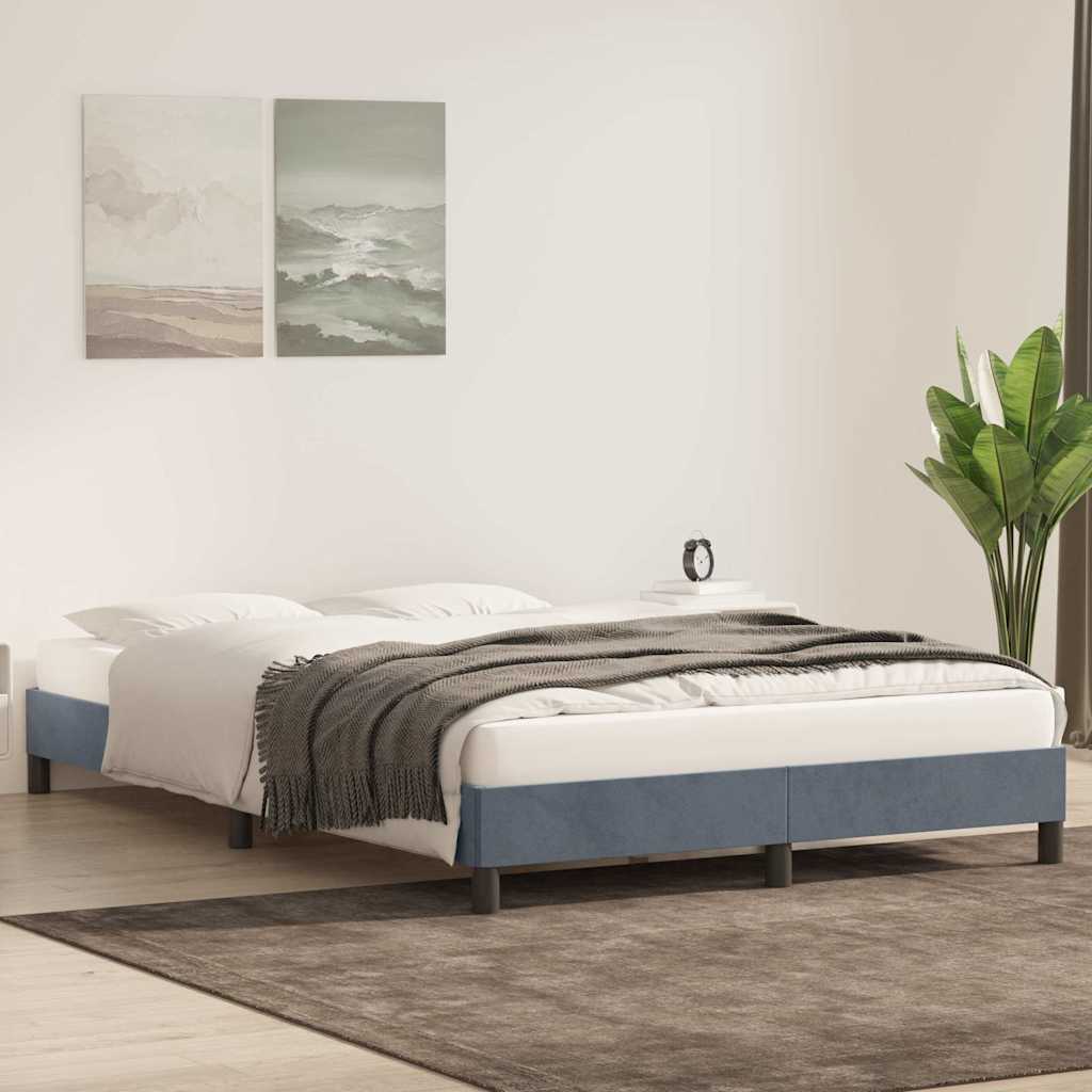 Bedframe zonder matras 140x220 cm fluweel donkergrijs