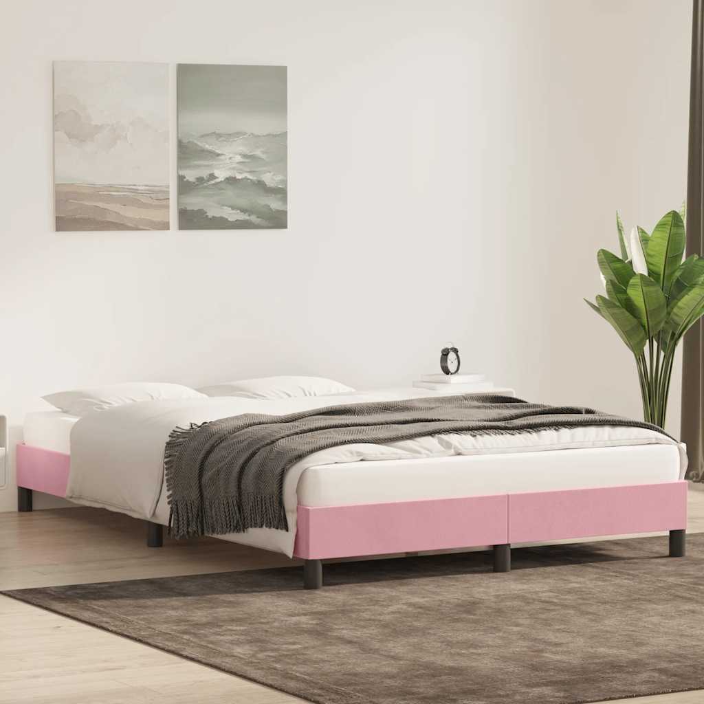 Bedframe zonder matras 140x220 cm fluweel roze