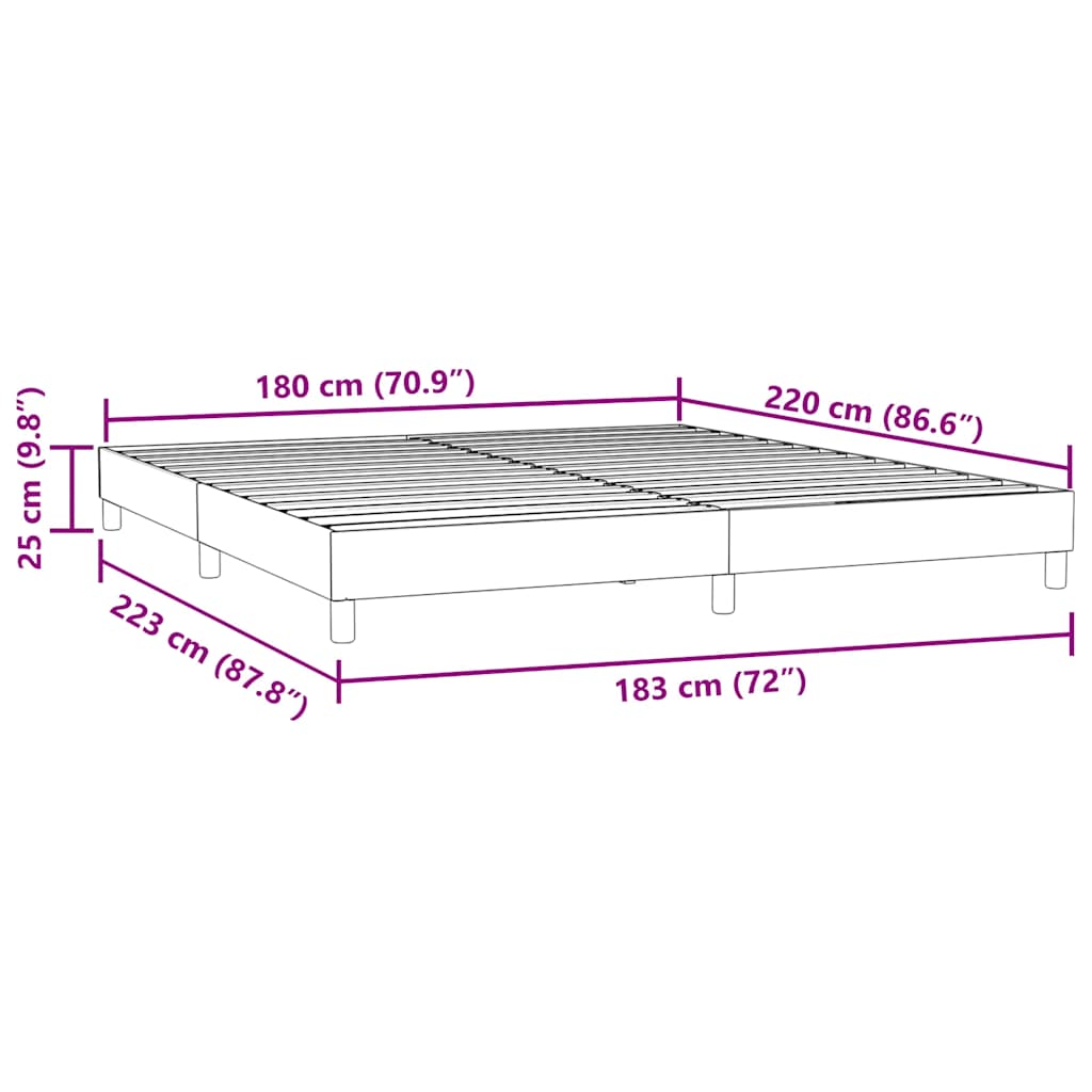 Bedframe zonder matras 180x220 cm fluweel lichtgrijs