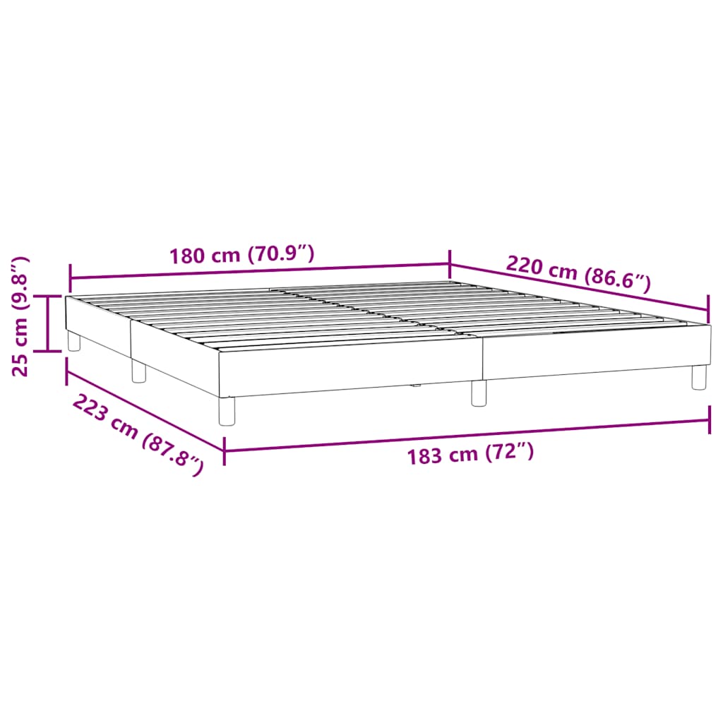 Bedframe zonder matras 180x220 cm fluweel donkergrijs