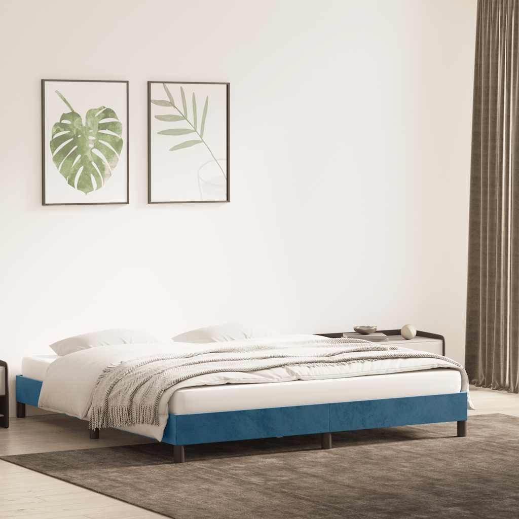 Bedframe zonder matras 180x220 cm fluweel donkerblauw