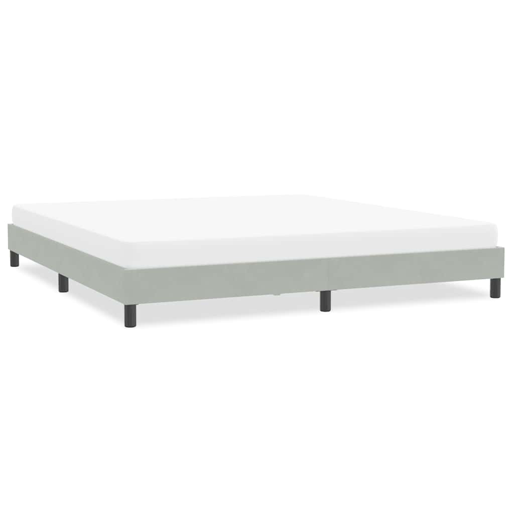 Bedframe zonder matras 200x220 cm fluweel lichtgrijs