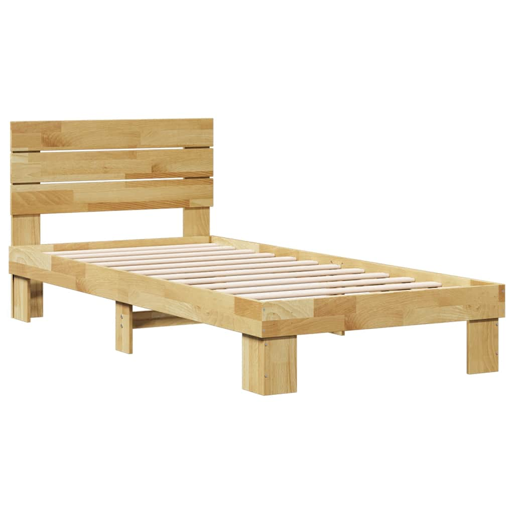 Bedframe hoofdeinde zonder matras 90x200 cm massief hout eiken