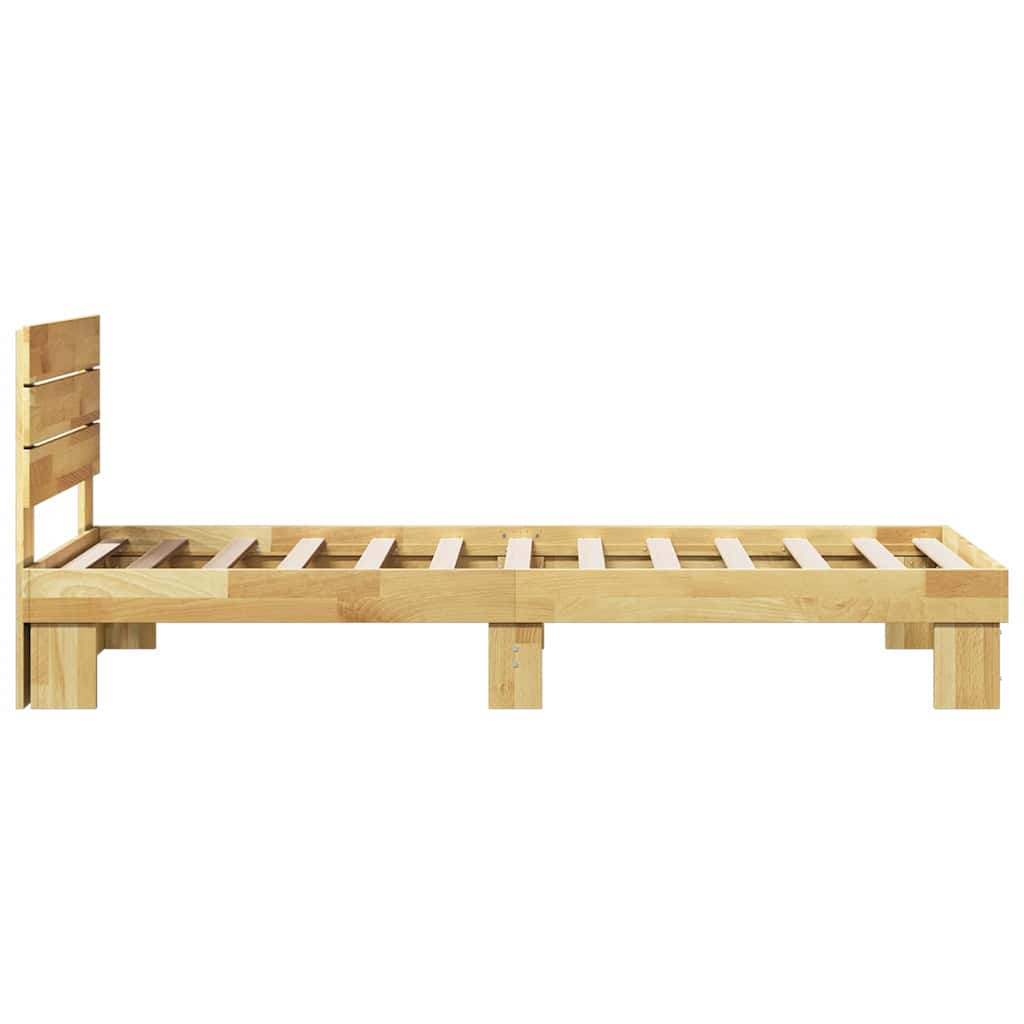 Bedframe hoofdeinde zonder matras 90x200 cm massief hout eiken