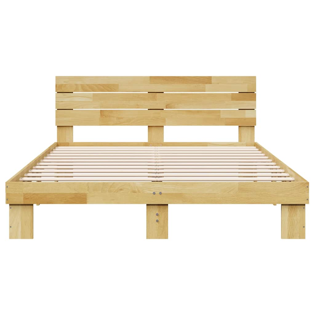 Bedframe hoofdeinde zonder matras 140x200 cm massief hout eiken