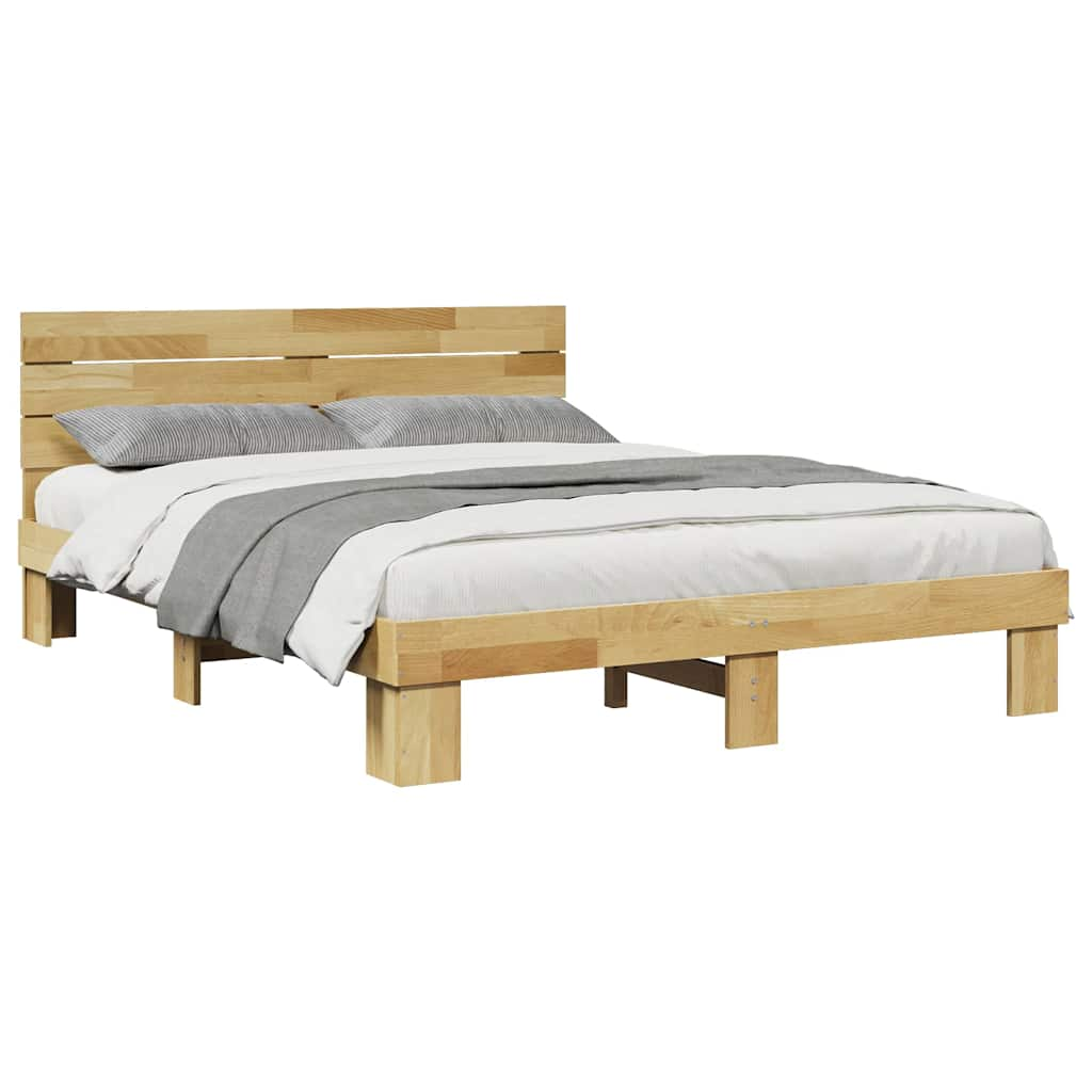 Bedframe hoofdeinde zonder matras 160x200 cm massief eikenhout