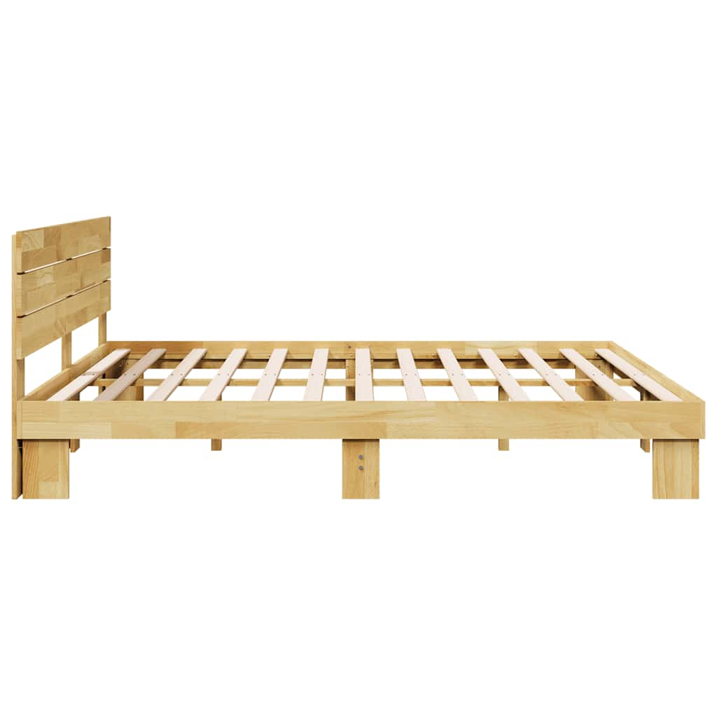 Bedframe hoofdeinde zonder matras 180x200 cm massief hout eiken