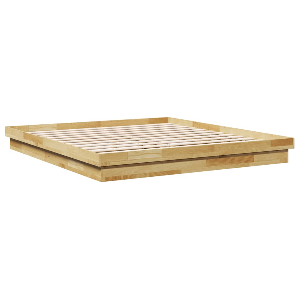 Bedframe zonder matras 200x200 cm massief hout eiken