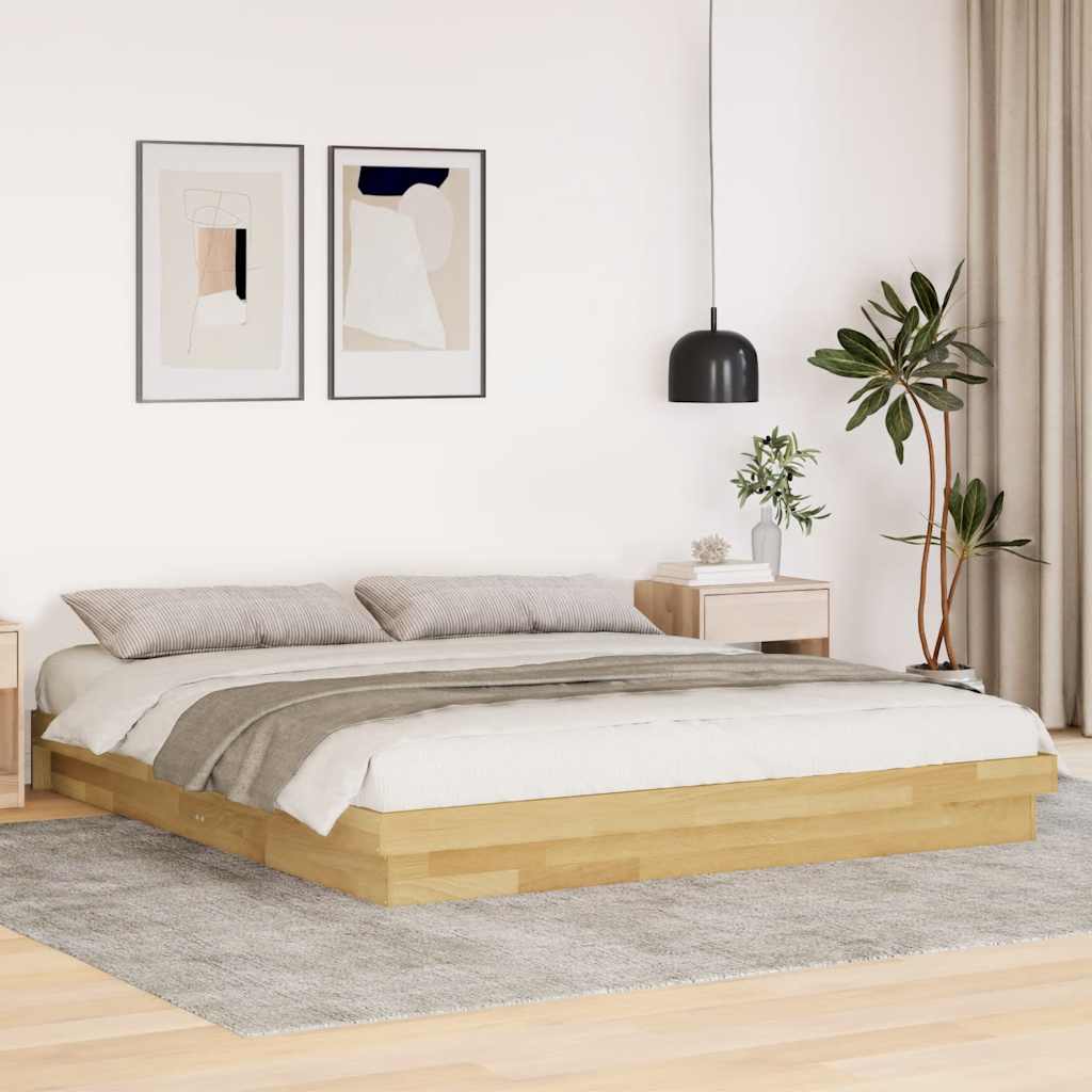 Bedframe zonder matras 200x200 cm massief hout eiken