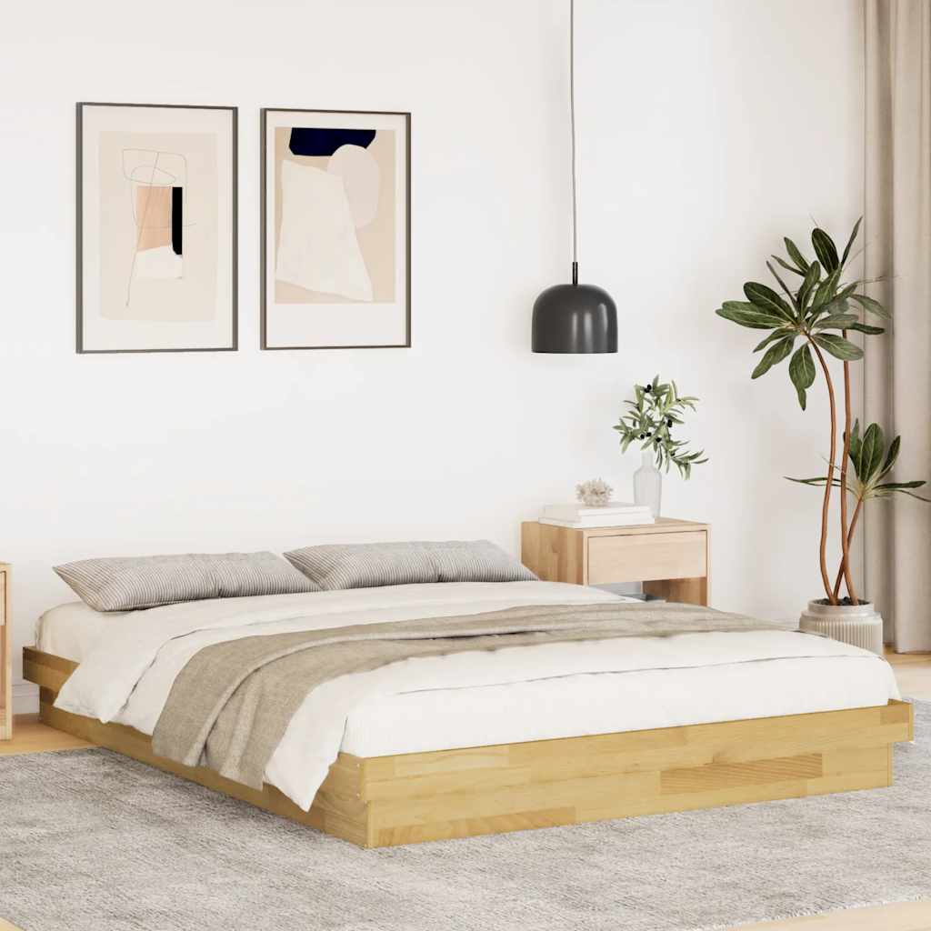 Bedframe zonder matras 160x200 cm massief hout eiken