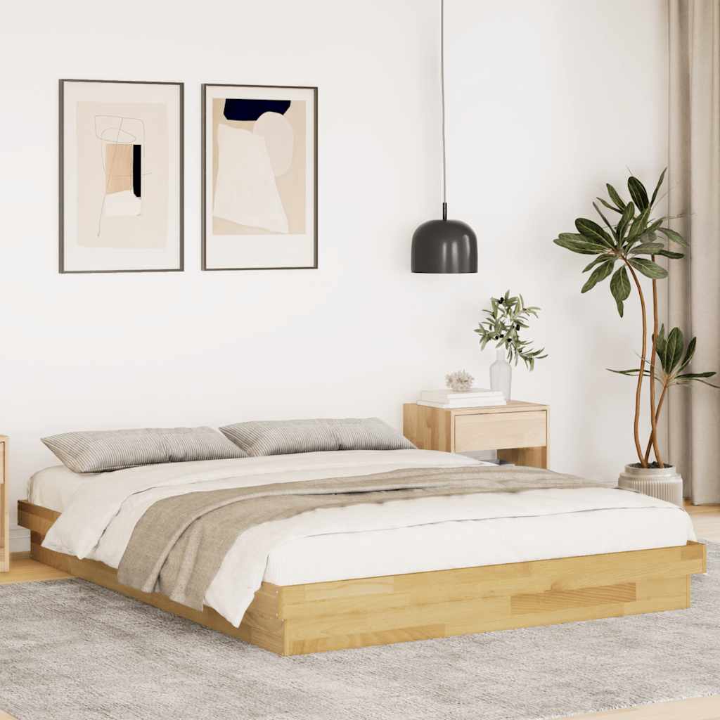 Bedframe zonder matras 140x200 cm massief hout eiken