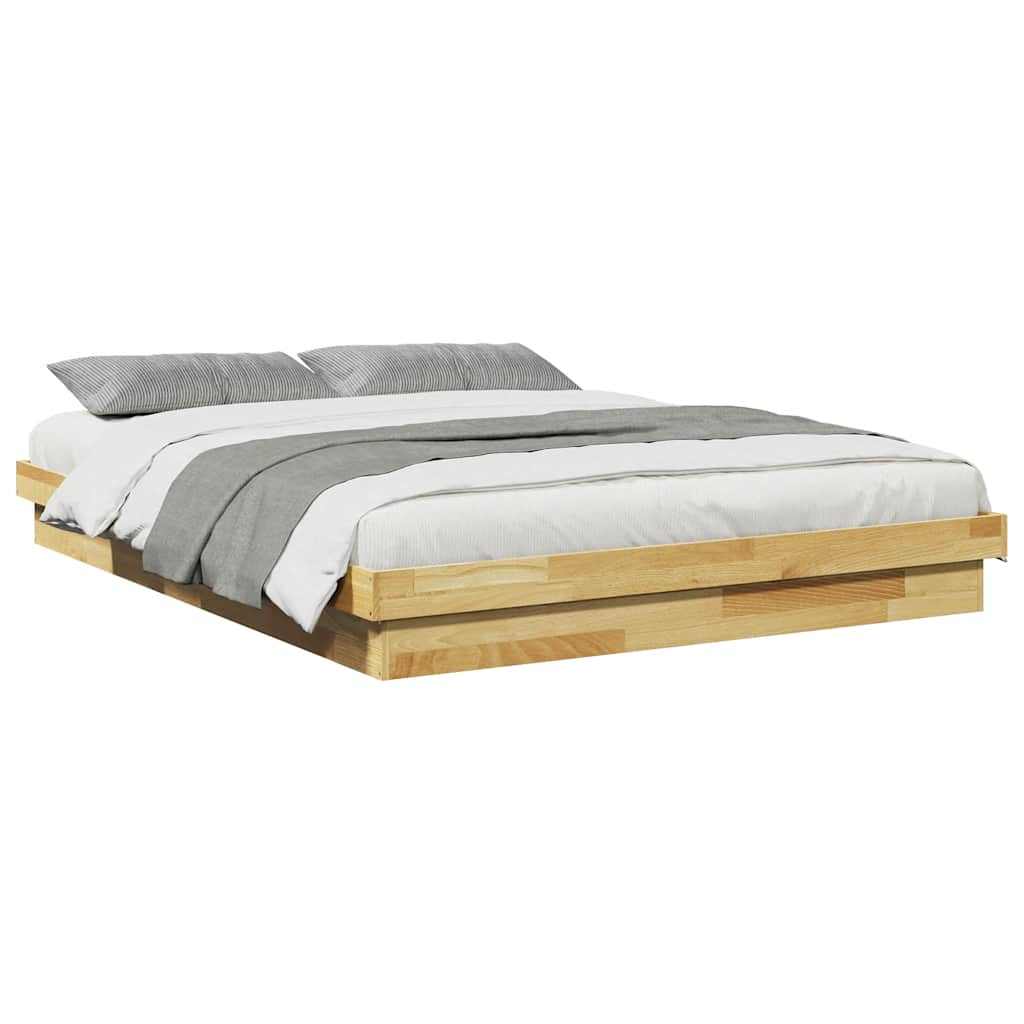 Bedframe zonder matras 135x190 cm massief hout eiken