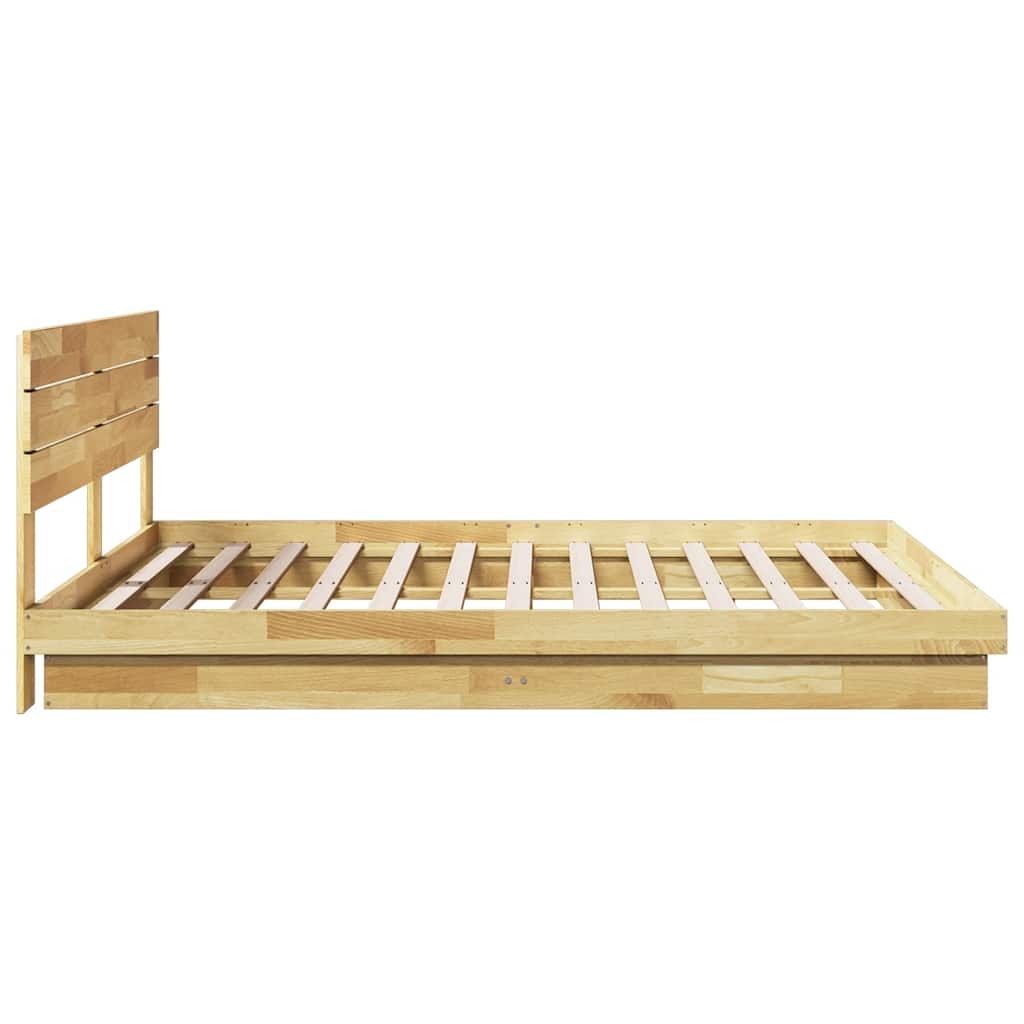 Bedframe hoofdeinde zonder matras 200x200 cm massief hout eiken