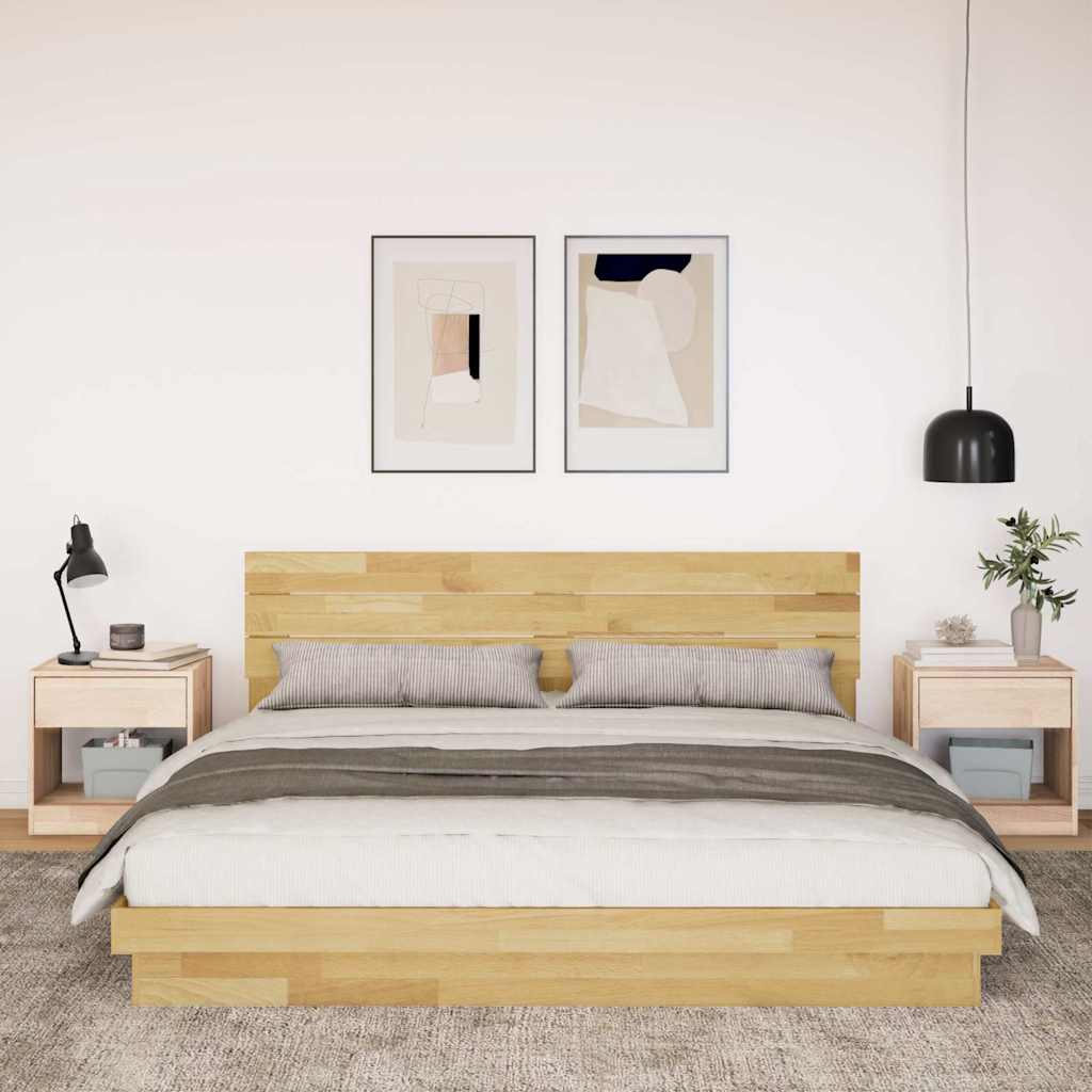 Bedframe hoofdeinde zonder matras 180x200 cm massief hout eiken