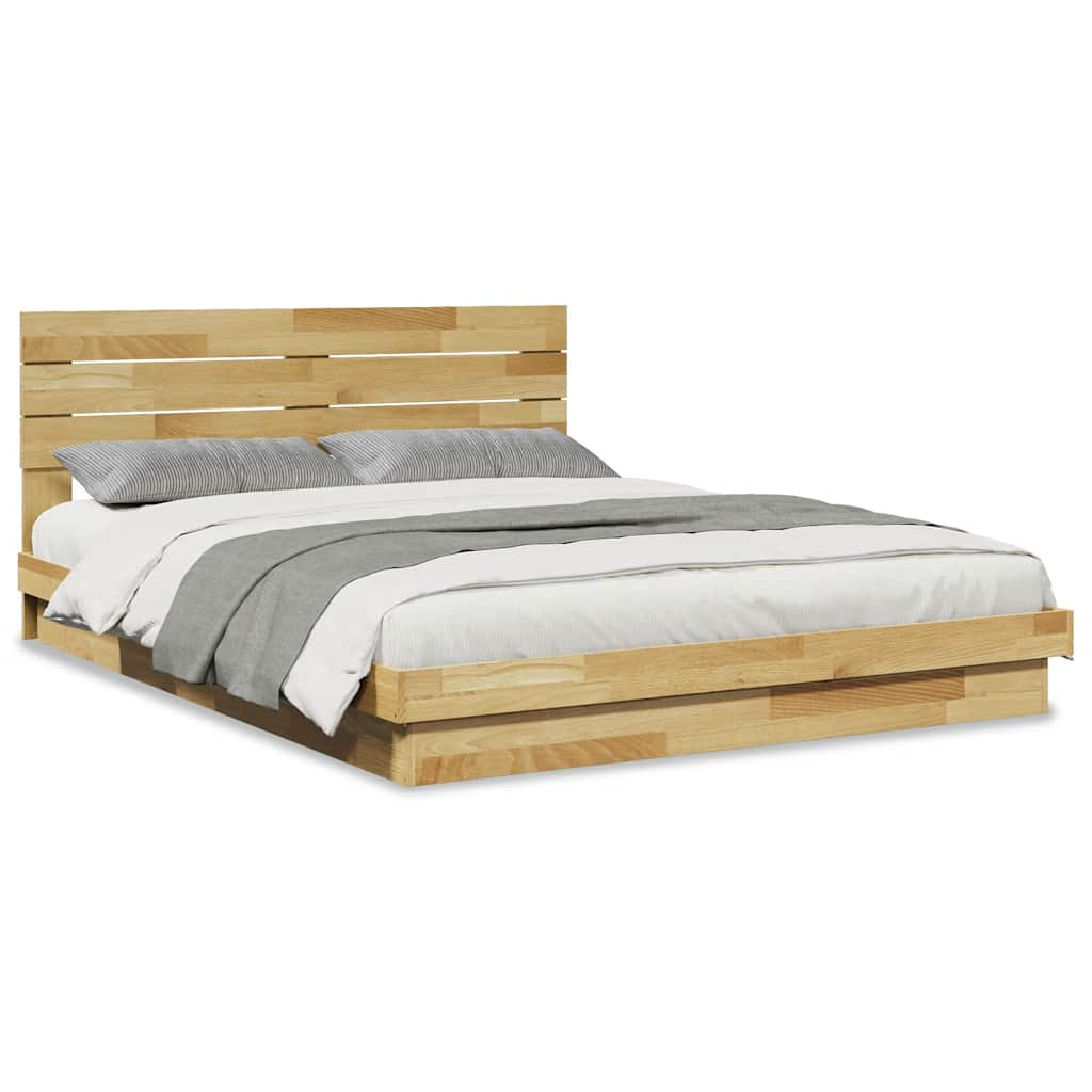 Bedframe hoofdeinde zonder matras 160x200 cm massief eikenhout