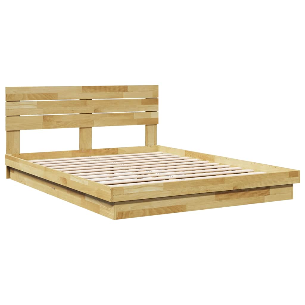 Bedframe hoofdeinde zonder matras 160x200 cm massief eikenhout