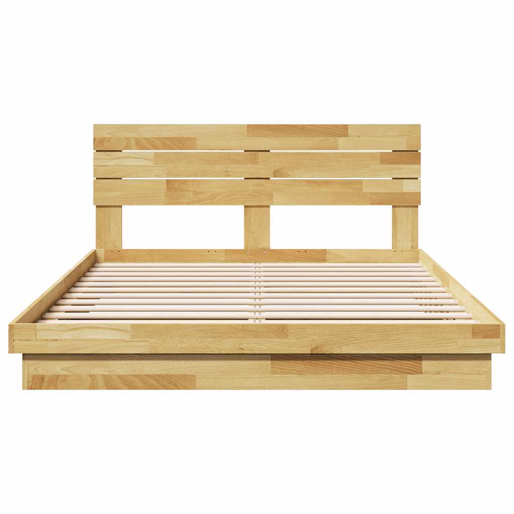 Bedframe hoofdeinde zonder matras 160x200 cm massief eikenhout