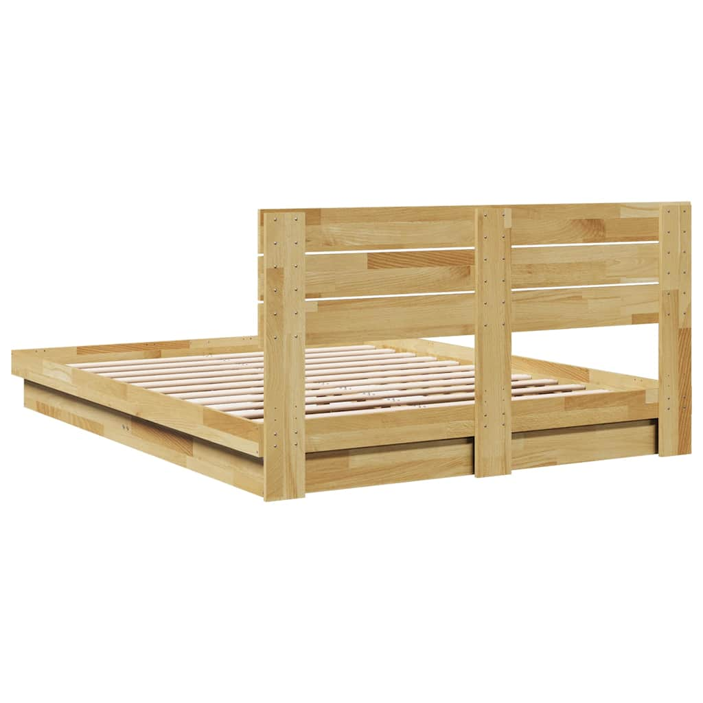 Bedframe hoofdeinde zonder matras 160x200 cm massief eikenhout