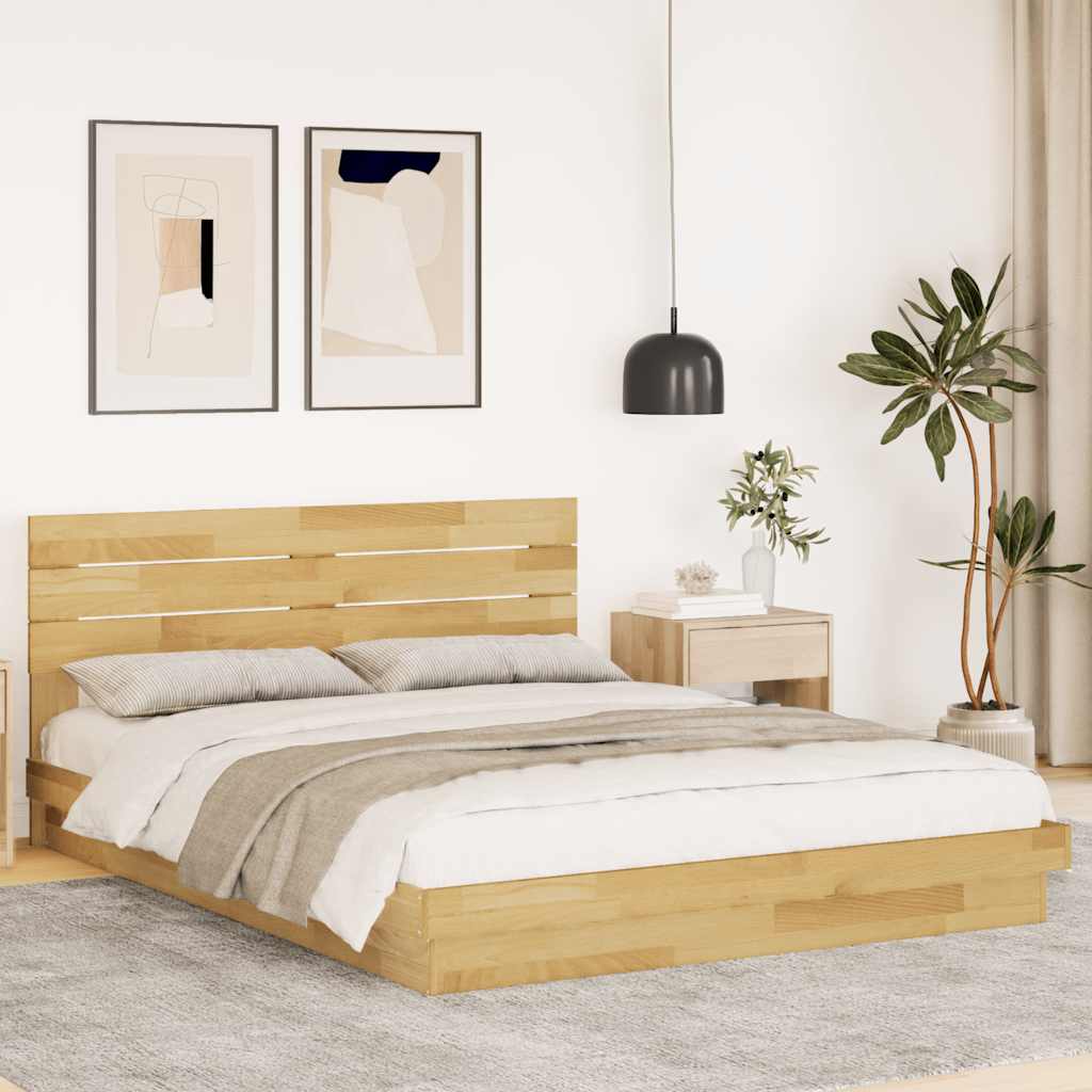 Bedframe hoofdeinde zonder matras 160x200 cm massief eikenhout