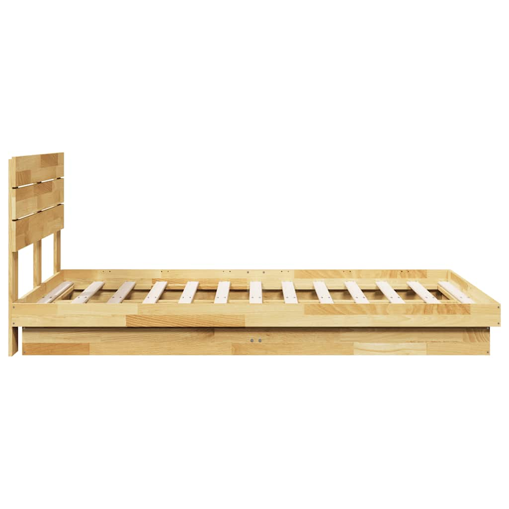 Bedframe hoofdeinde zonder matras 120x200 cm massief hout eiken