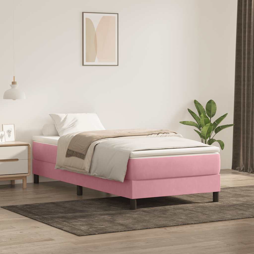 Boxspring zonder matras fluweel roze 80x210 cm