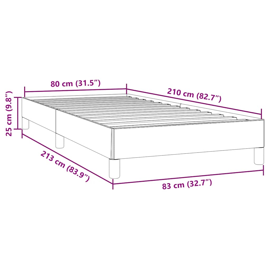 Boxspring zonder matras fluweel roze 80x210 cm