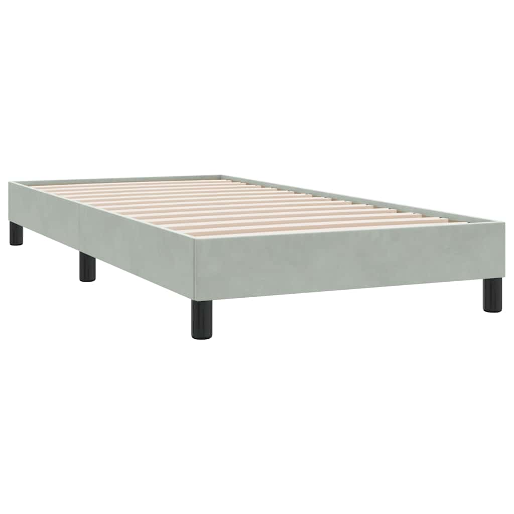 Boxspring zonder matras fluweel lichtgrijs 90x210 cm