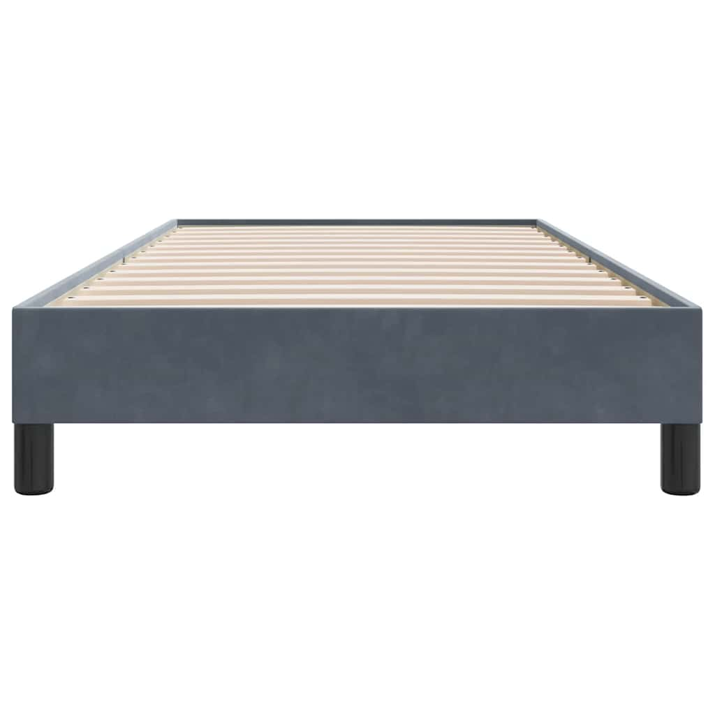 Boxspring zonder matras fluweel donkergrijs 90x210 cm