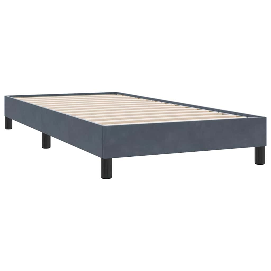 Boxspring zonder matras fluweel donkergrijs 90x210 cm