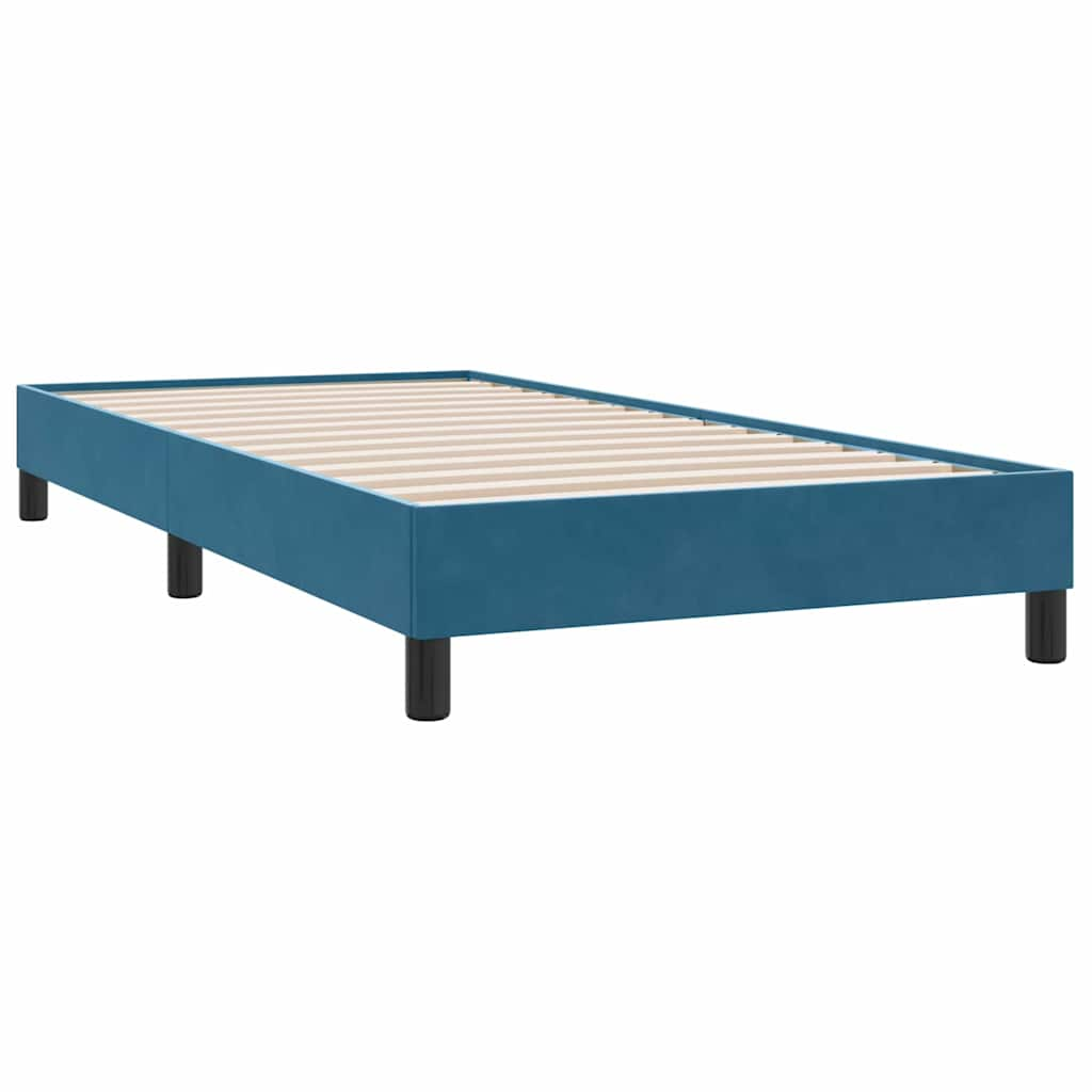 Boxspring zonder matras fluweel donkerblauw 90x210 cm