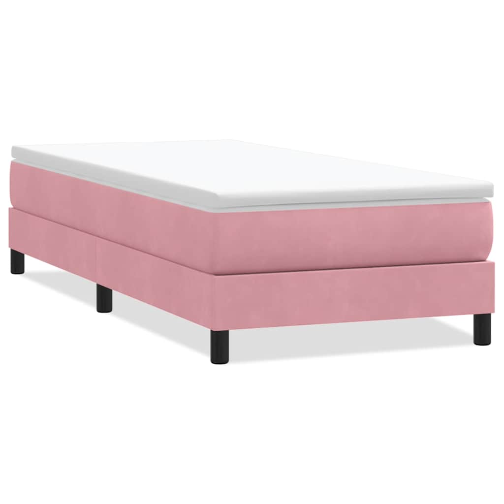 Boxspring zonder matras fluweel roze 90x210 cm