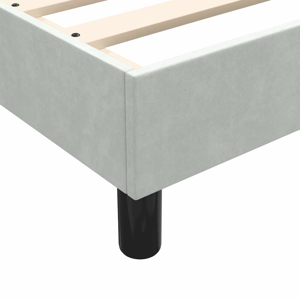 Boxspring zonder matras fluweel lichtgrijs 100x210 cm