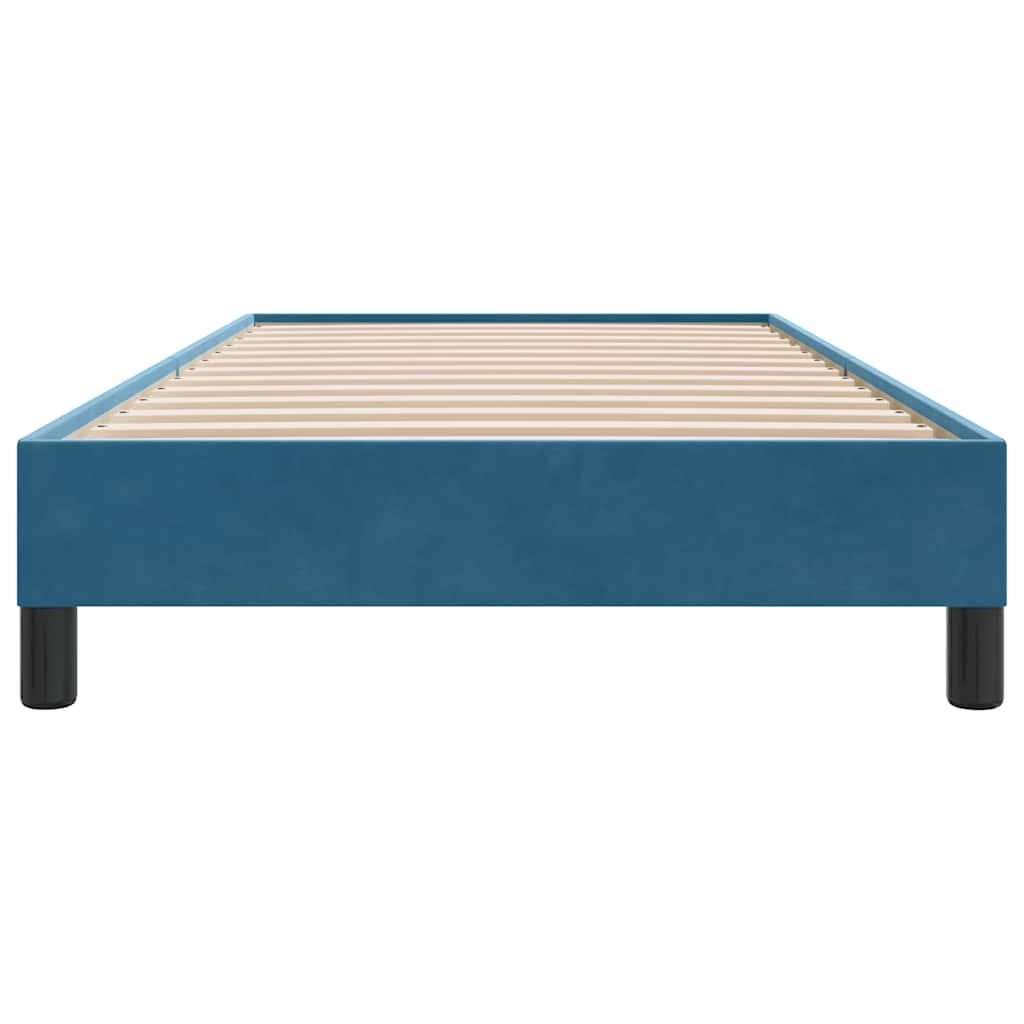 Boxspring zonder matras fluweel donkerblauw 100x210 cm