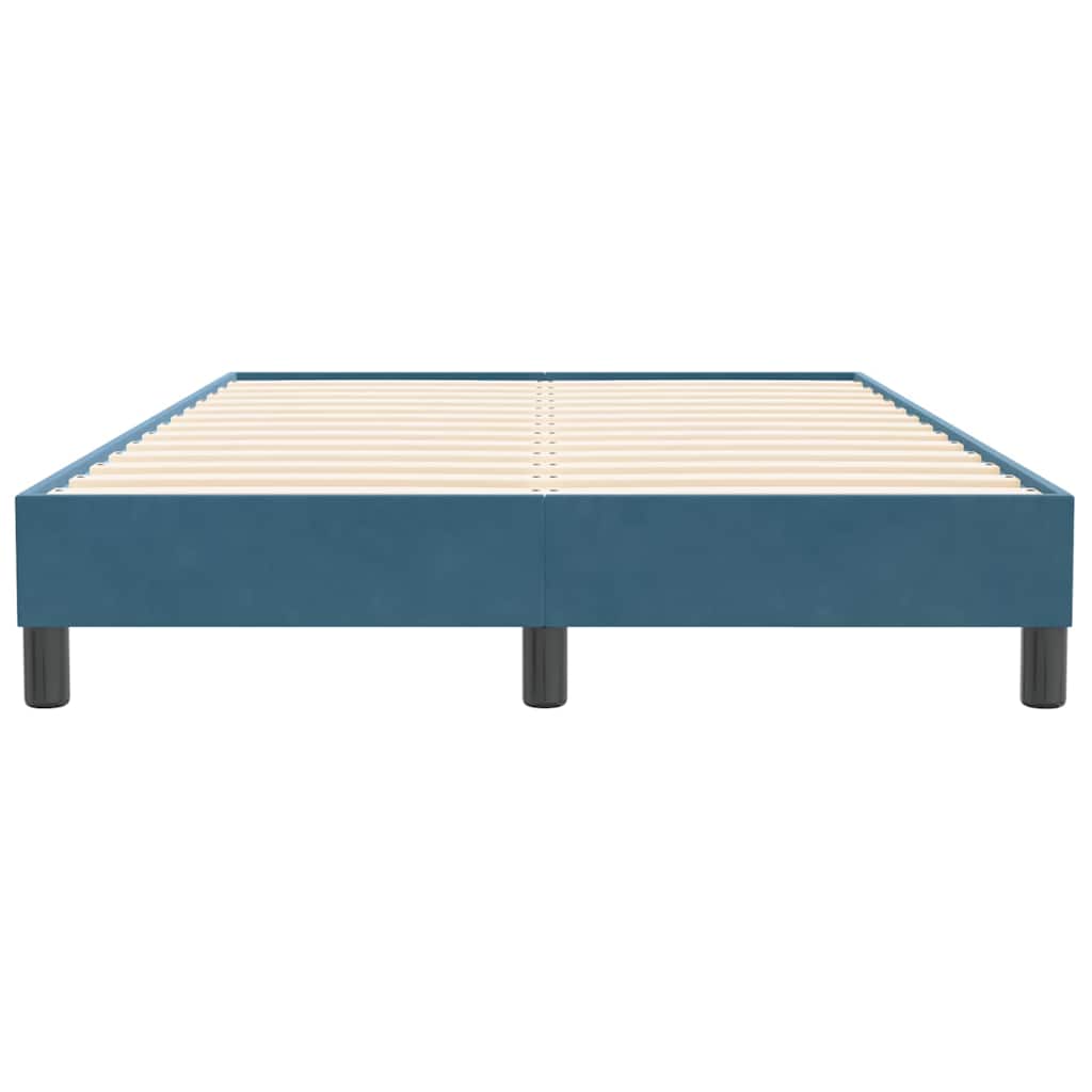 Boxspring zonder matras fluweel donkerblauw 120x210 cm