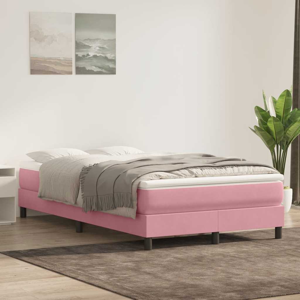 Boxspring zonder matras fluweel roze 120x210 cm