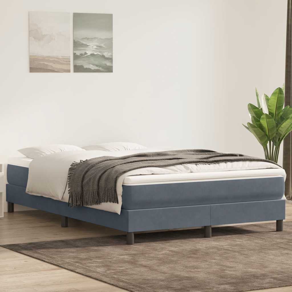 Boxspring zonder matras fluweel donkergrijs 140x210 cm