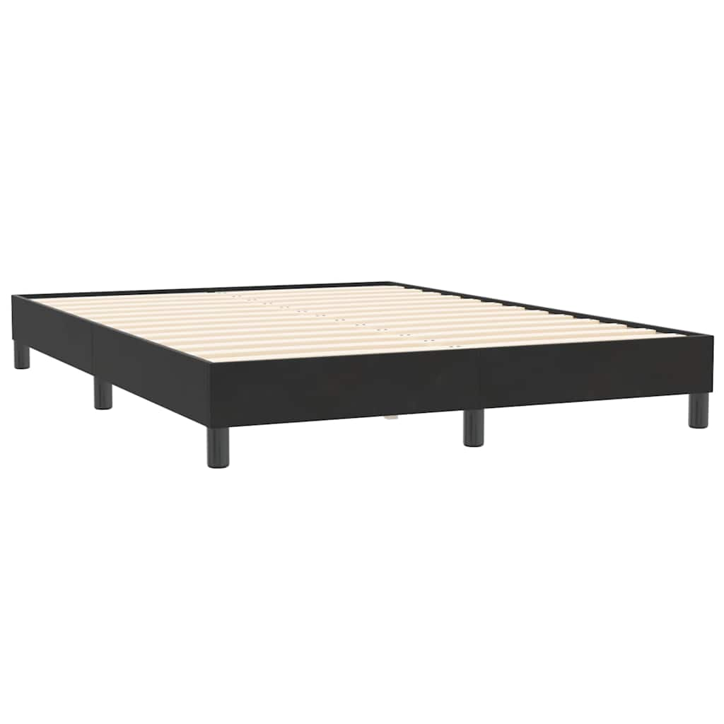 Boxspring zonder matras fluweel zwart 140x210 cm