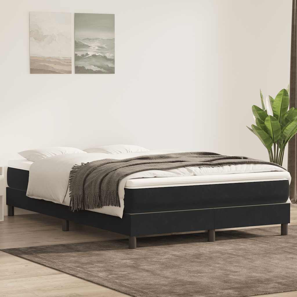 Boxspring zonder matras fluweel zwart 140x210 cm