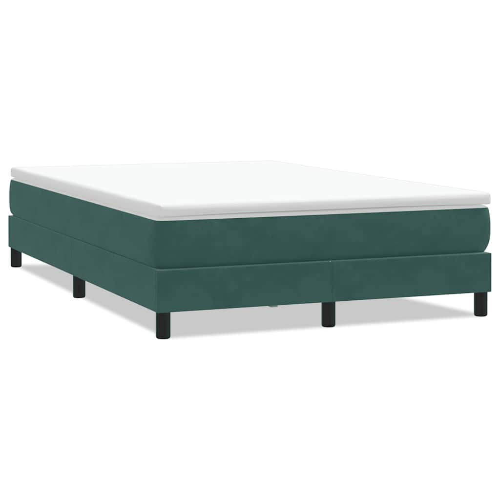 Boxspring zonder matras fluweel donkergroen 140x210 cm