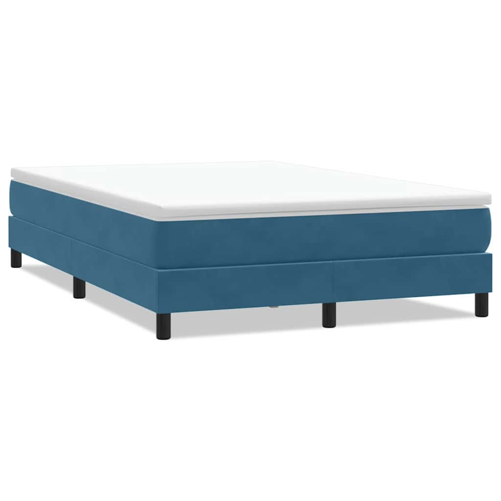 Boxspring zonder matras fluweel donkerblauw 140x210 cm