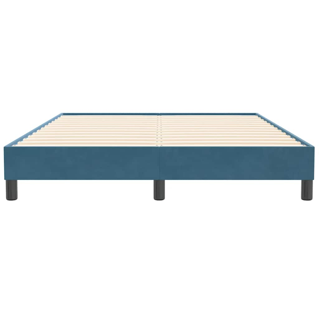 Boxspring zonder matras fluweel donkerblauw 140x210 cm