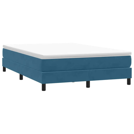 Boxspring zonder matras fluweel donkerblauw 140x210 cm